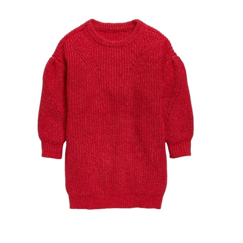 Old Navy Girls Cocoon Crew-neck Sweater Dress For Toddler Size 5T in Red